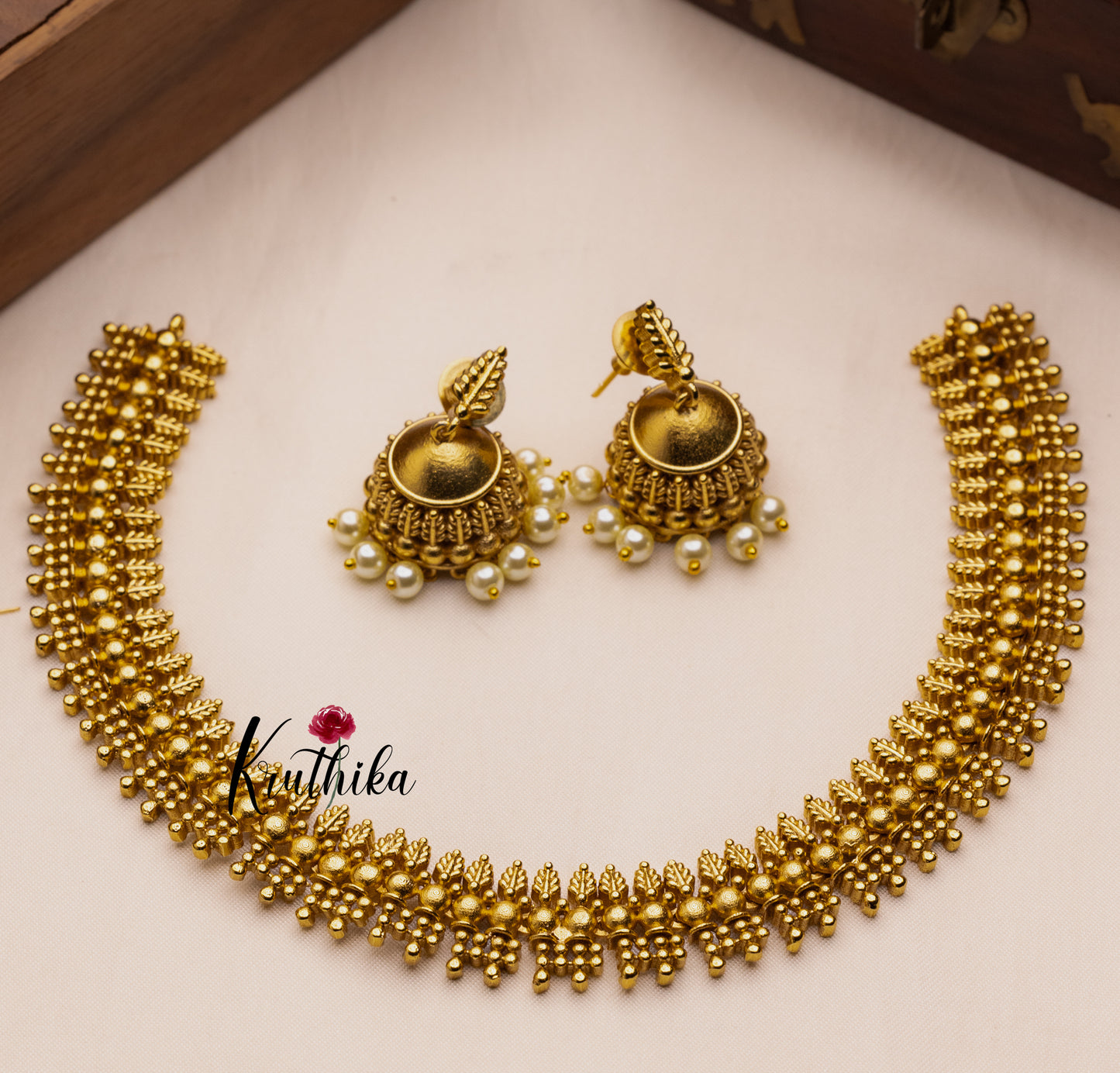 Traditional No stone gold replica leaves necklace NC952