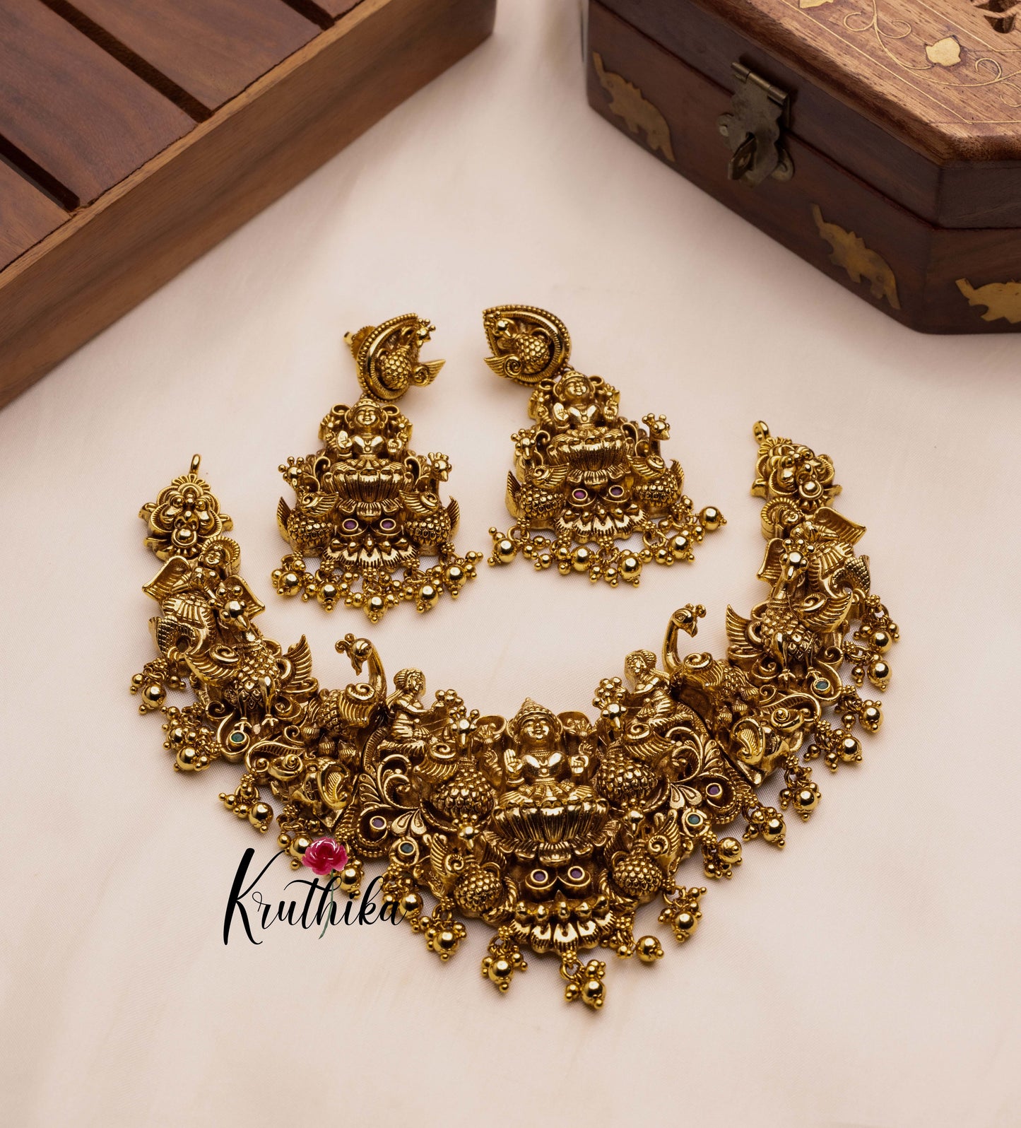 Premium Nagas Lakshmi peacock necklace NC915