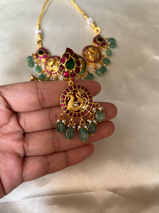 Jadau peacock pendants choker- ( Pre order)
