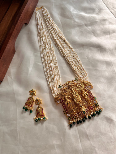 Pearls haaram with Lord Balaji pendant LH534