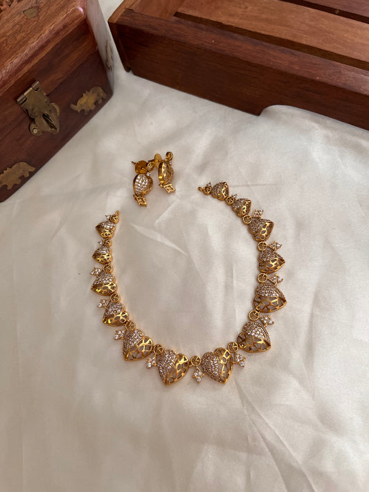 Simple AD hearts necklace NC995