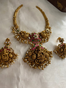 Jadau Lakshmi peacock necklace Nc885