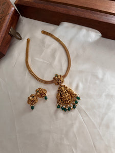 Antique finish Lakshmi Devi pendant chain set NC1058