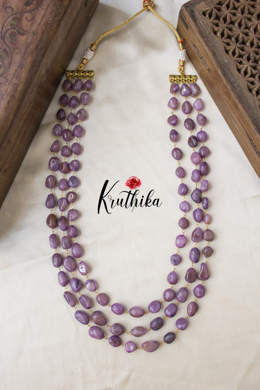Three layer Quartz Beads maala LH474 (5 color options)