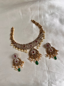 AD multi stone necklace NC1068