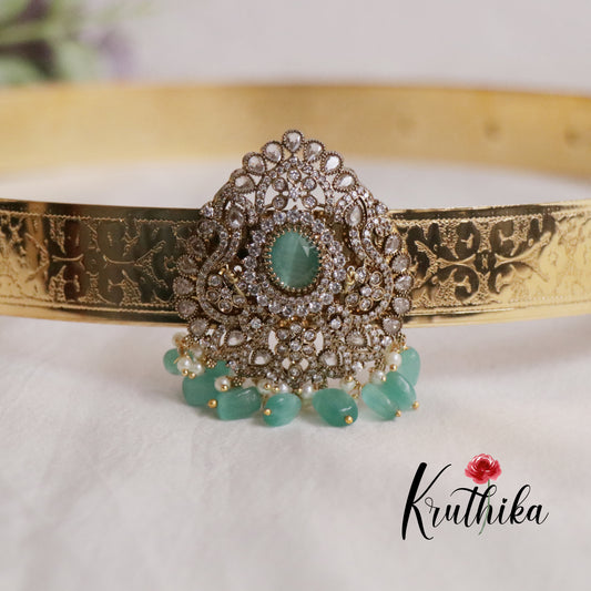 Premium AD Sparkling bead Drops victorian pendant Vaddanam V263 (Available in 5 Colours)