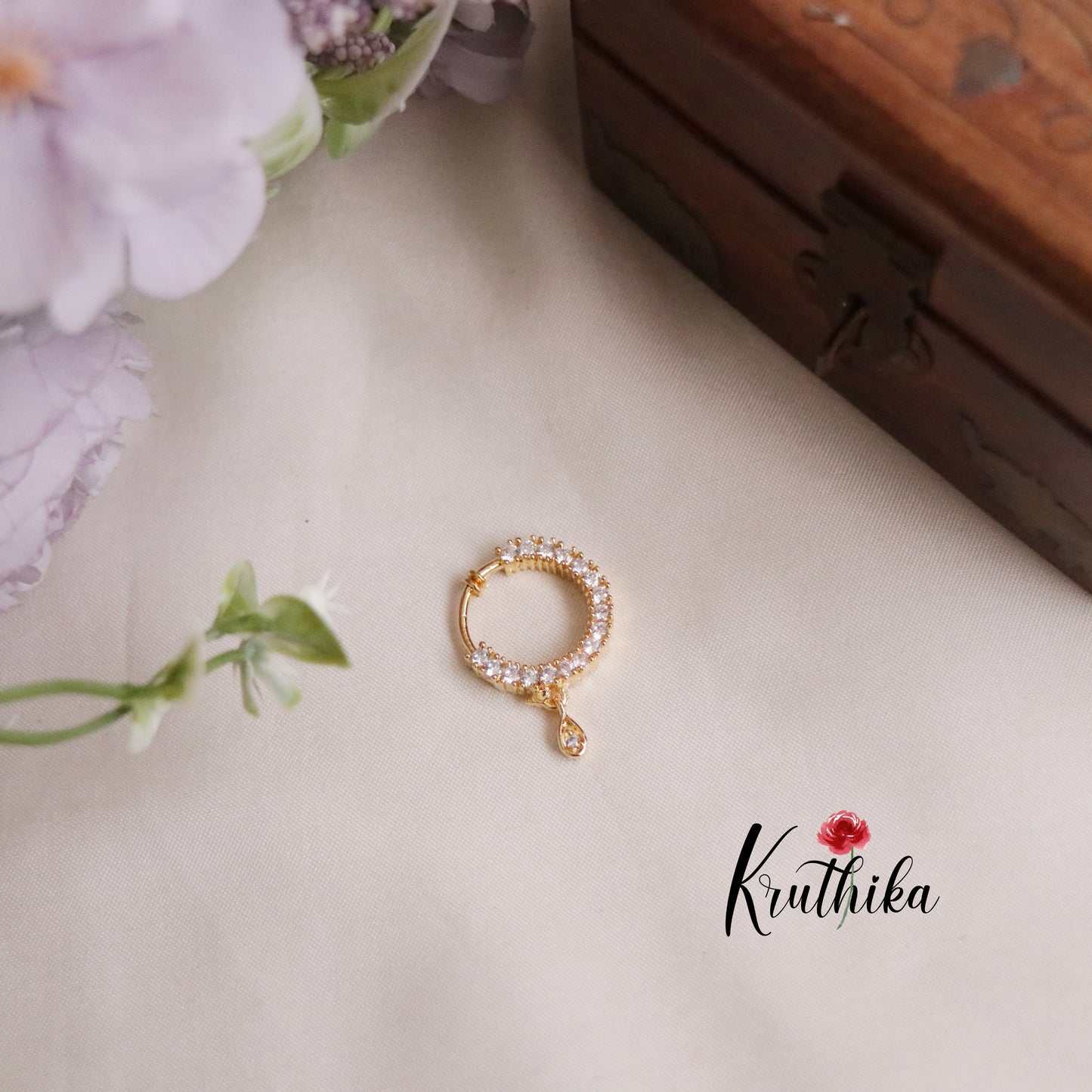 Simple CZ Sparking Nose Ring-No Piercing Required N52