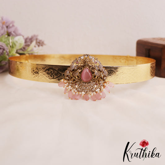 Classic AD Elephant Motifs Hip Belt With Bead Drops V347 (Available In 3 Colors)