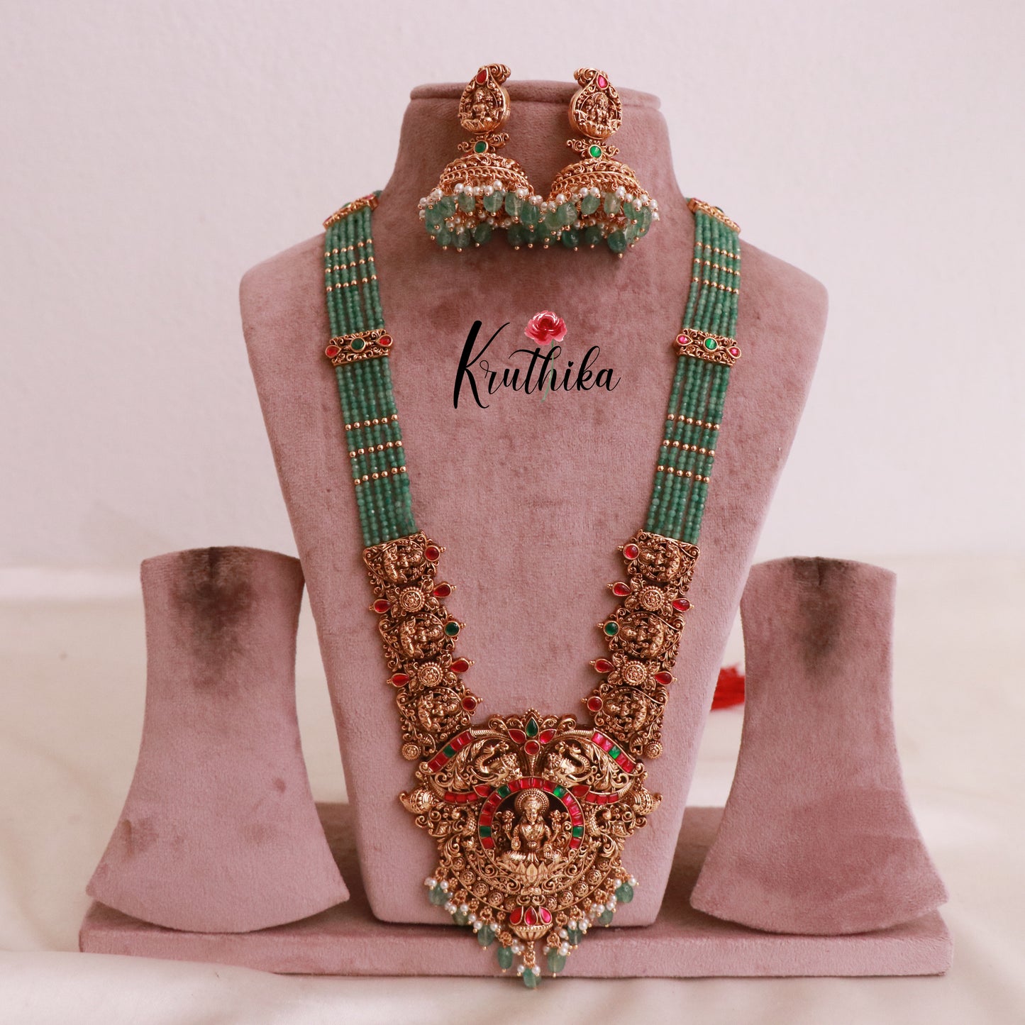 Grand Lakshmi Jadau Beads Haaram LH1832