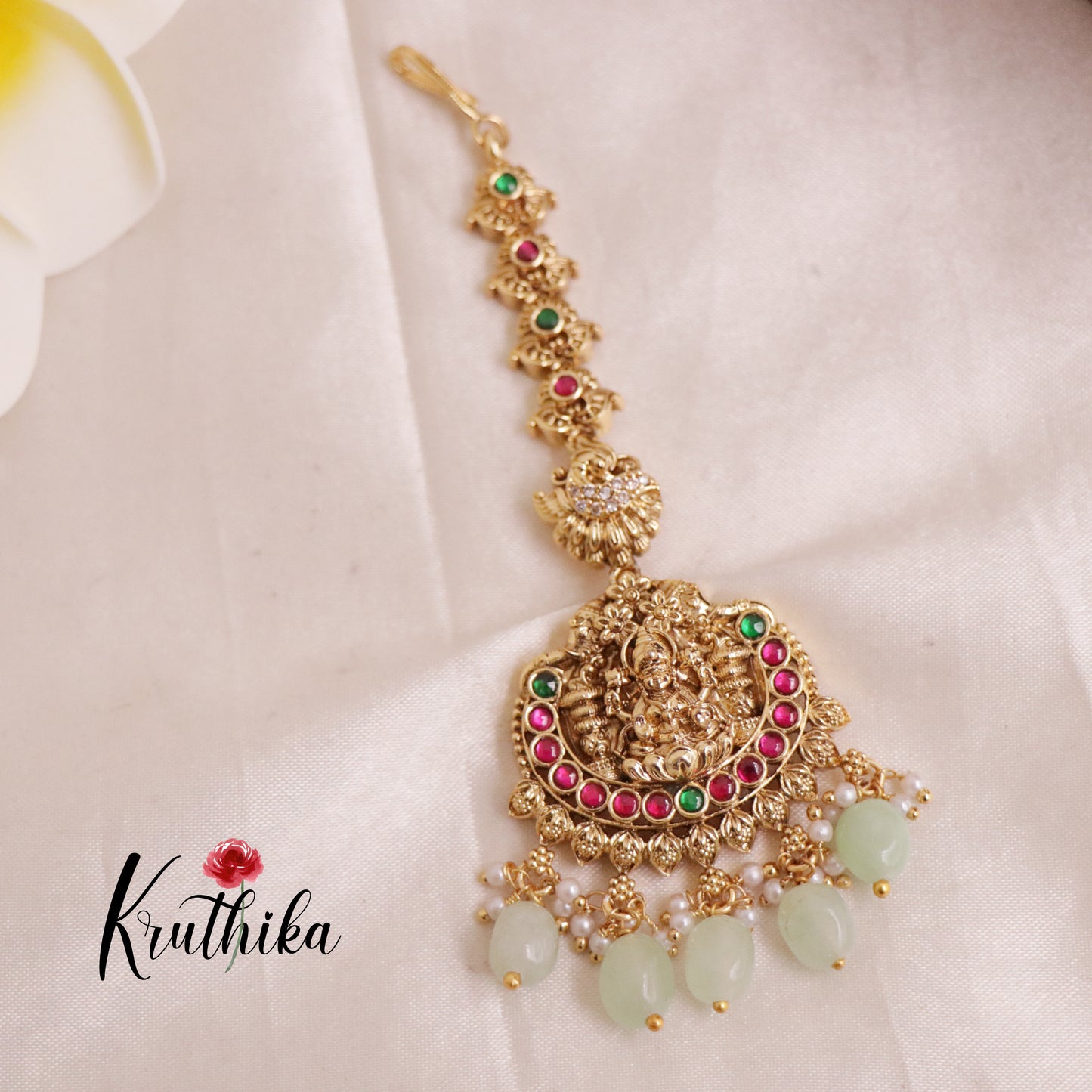 Pretty Lakshmi Jadau Maang Tikka MT236 (Available in 3 Colours)