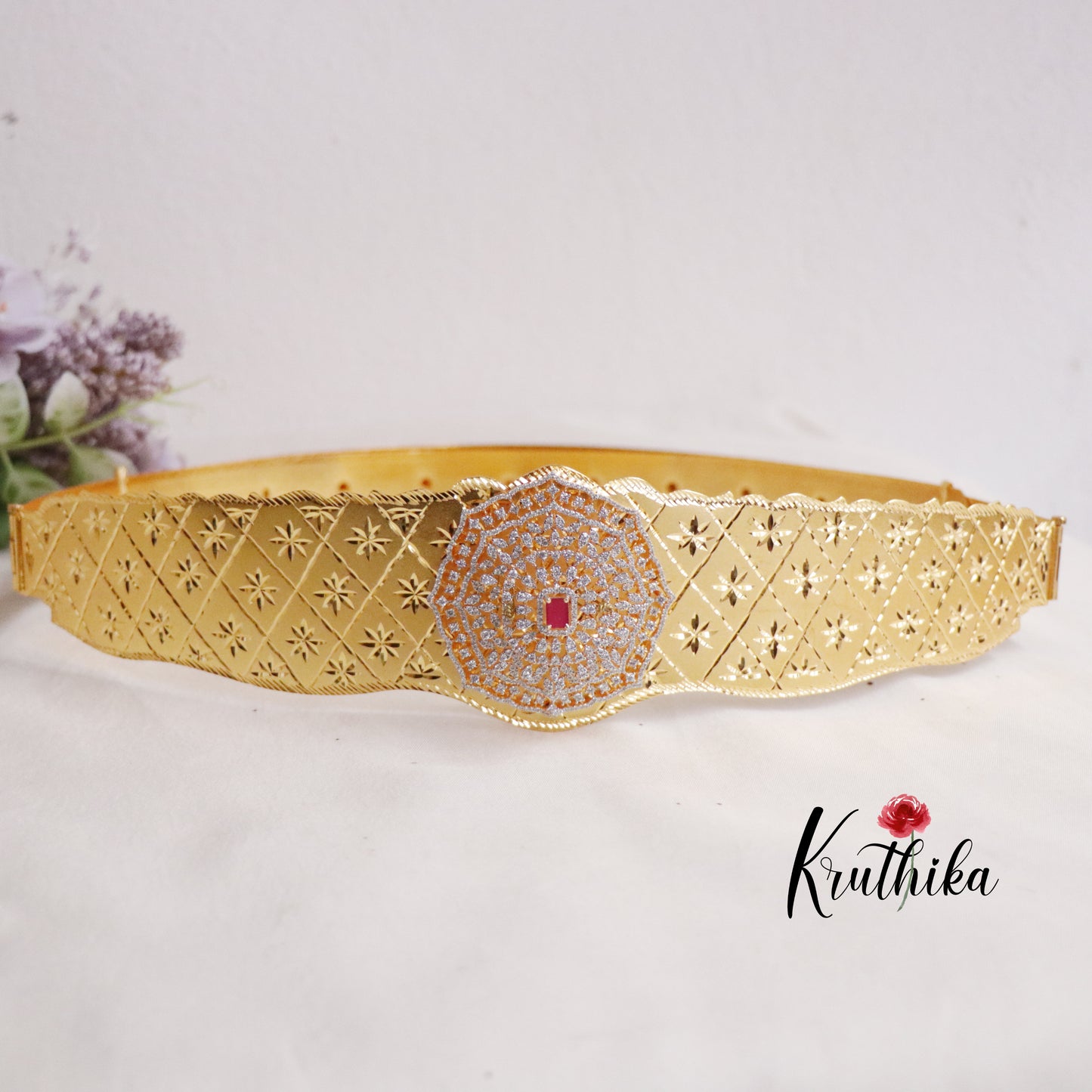 Gorgeous CZ Celestial Bloom Vaddanam V264 (Available in 2 Colours)