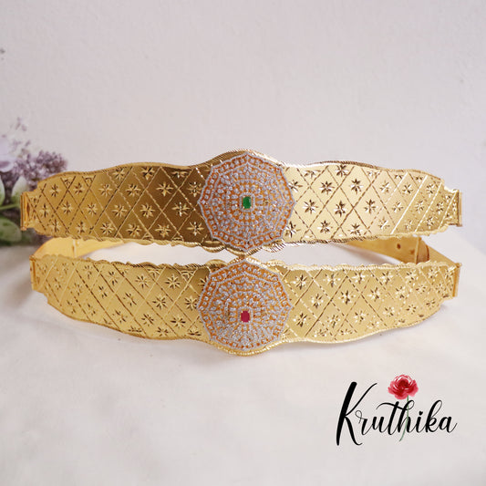 Gorgeous American diamonds octagen pendant Vaddanam V264 (Available in 2 Colours)