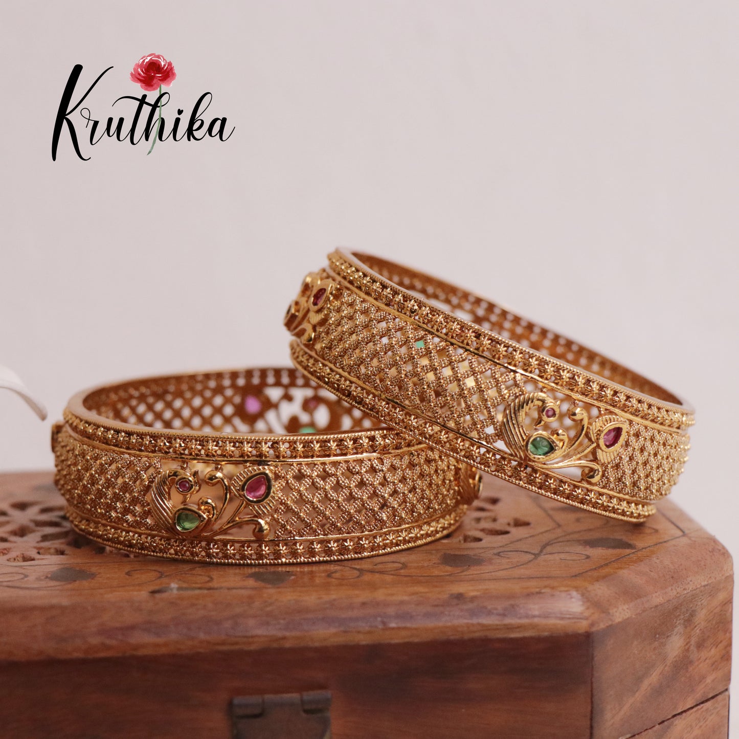 Beautiful AD Peacock Kada bangles B190