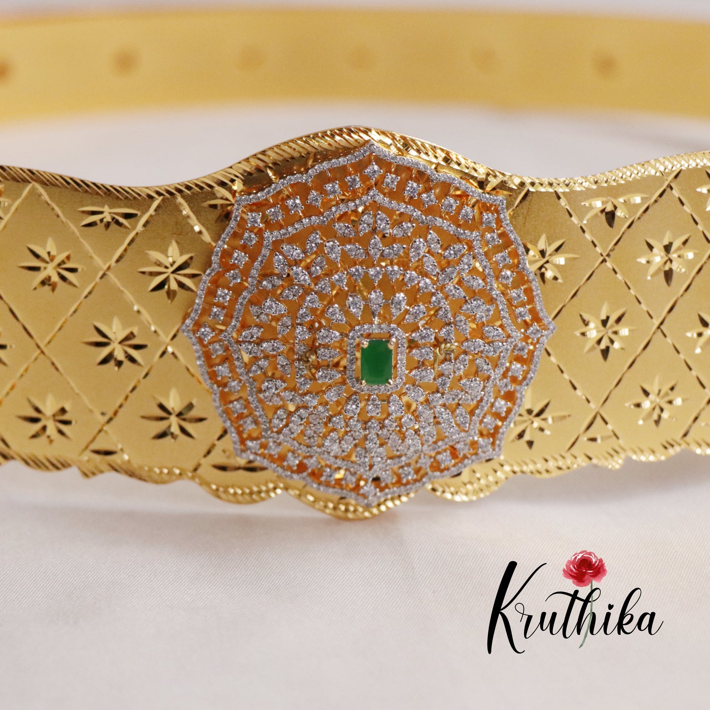 Gorgeous CZ Celestial Bloom Vaddanam V264 (Available in 2 Colours)