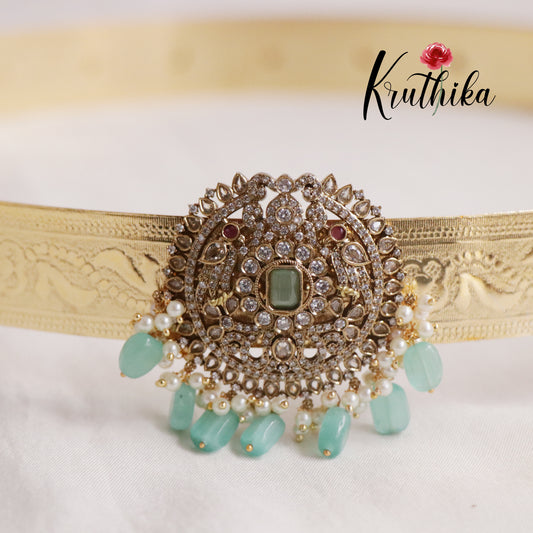 Premium CZ Sparkling Victorian Hip Belt with Beads Drops V270 (Available in 4 Colours)