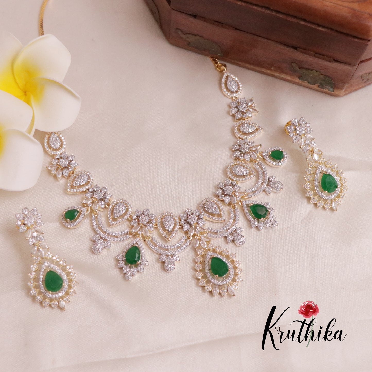 Beautiful AD/CZ Necklace NC1918 (Available in 2 Colours)