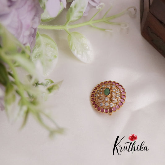 Beautiful CZ Antique Kemp Chandra Surya Hair Ornaments J196