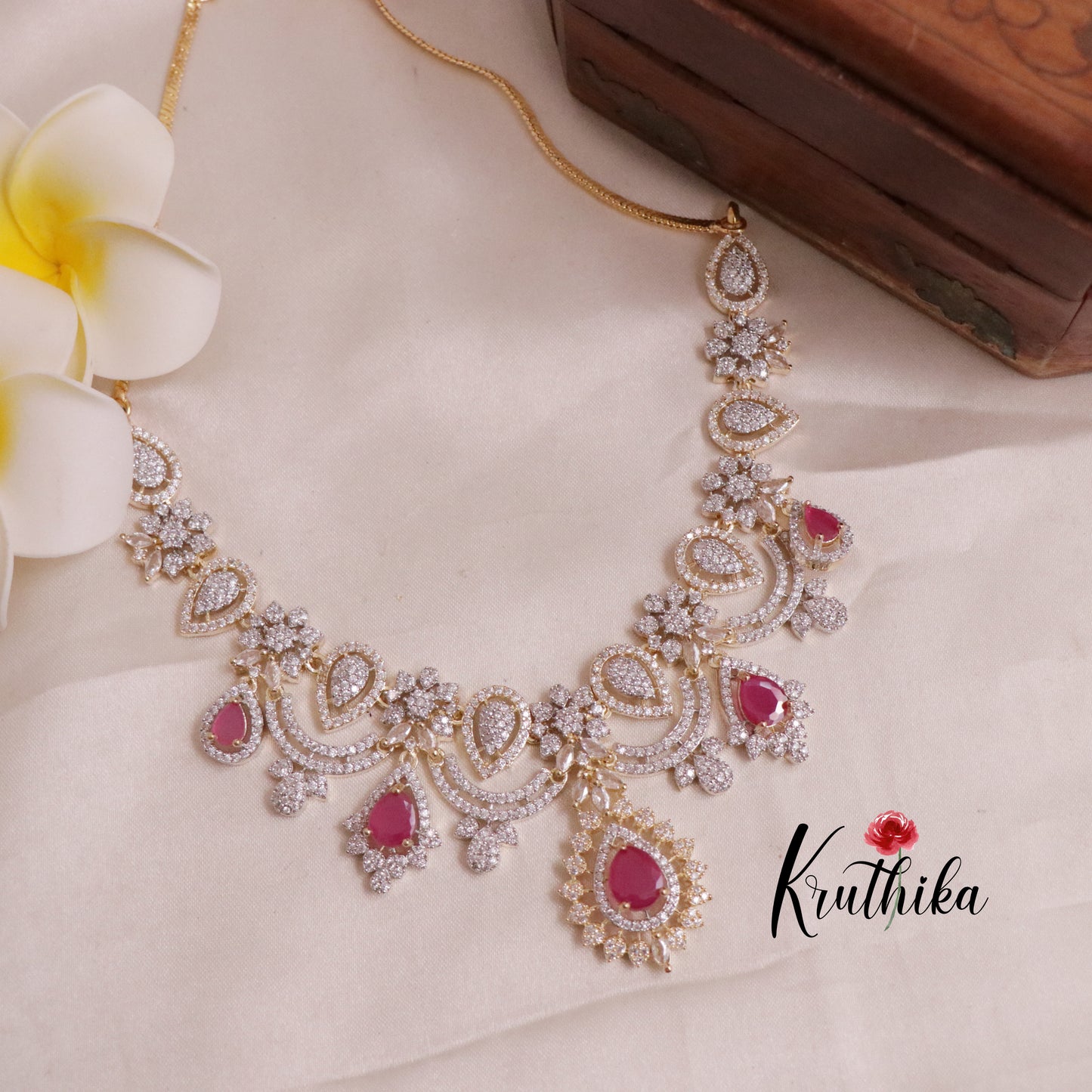 Beautiful AD/CZ Necklace NC1918 (Available in 2 Colours)