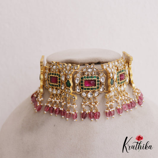 Stunning Teardrop Motifs Kundan Jadau Choker NC2681