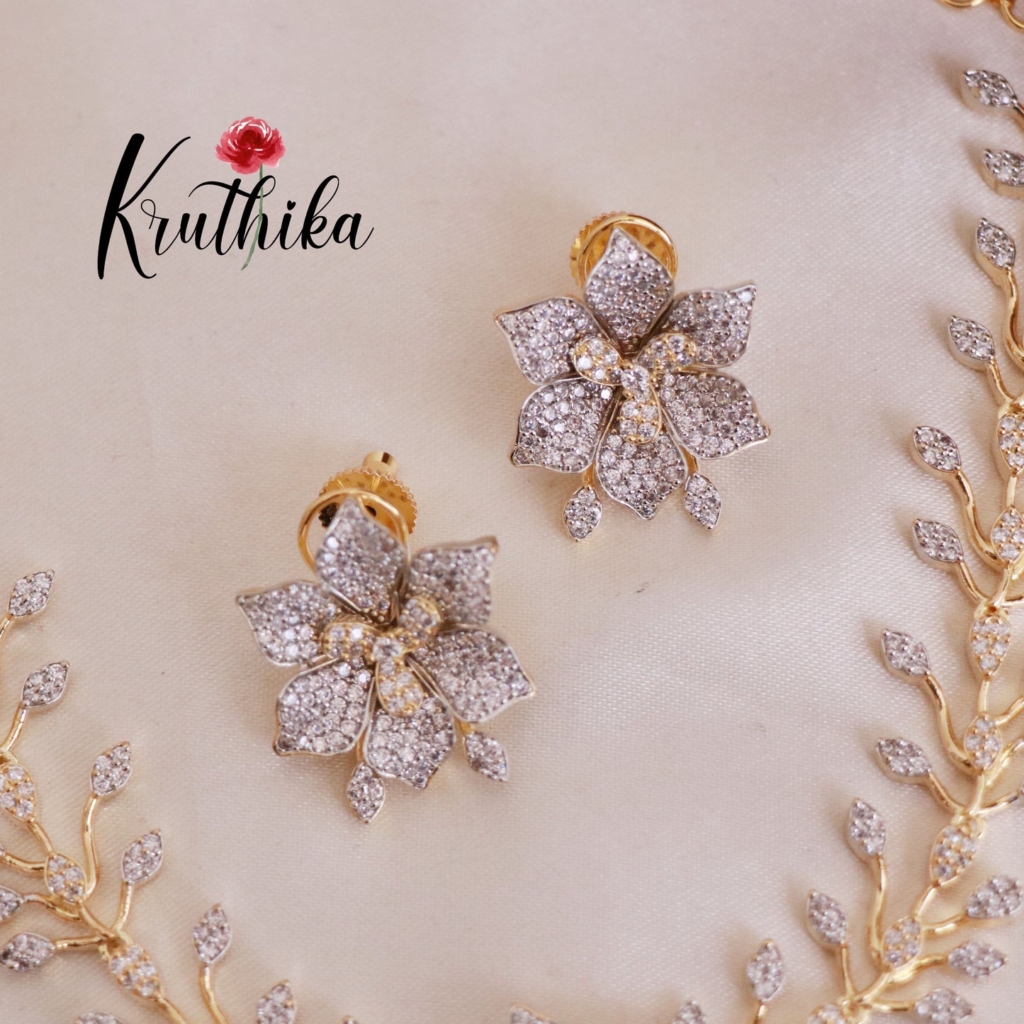 Trendy CZ/AD Flower Design Necklace NC1830 (Available in 4 colours)