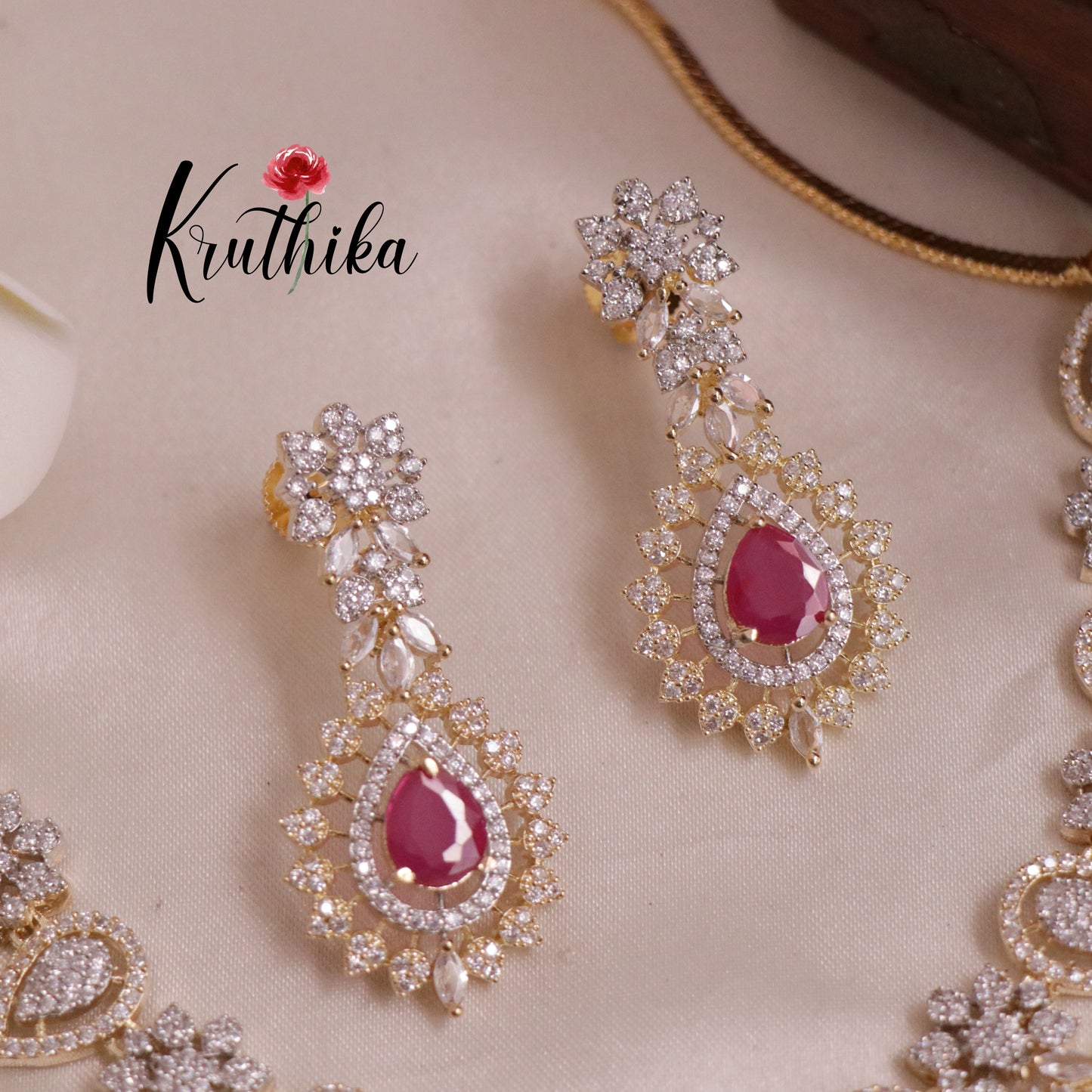 Beautiful AD/CZ Necklace NC1918 (Available in 2 Colours)