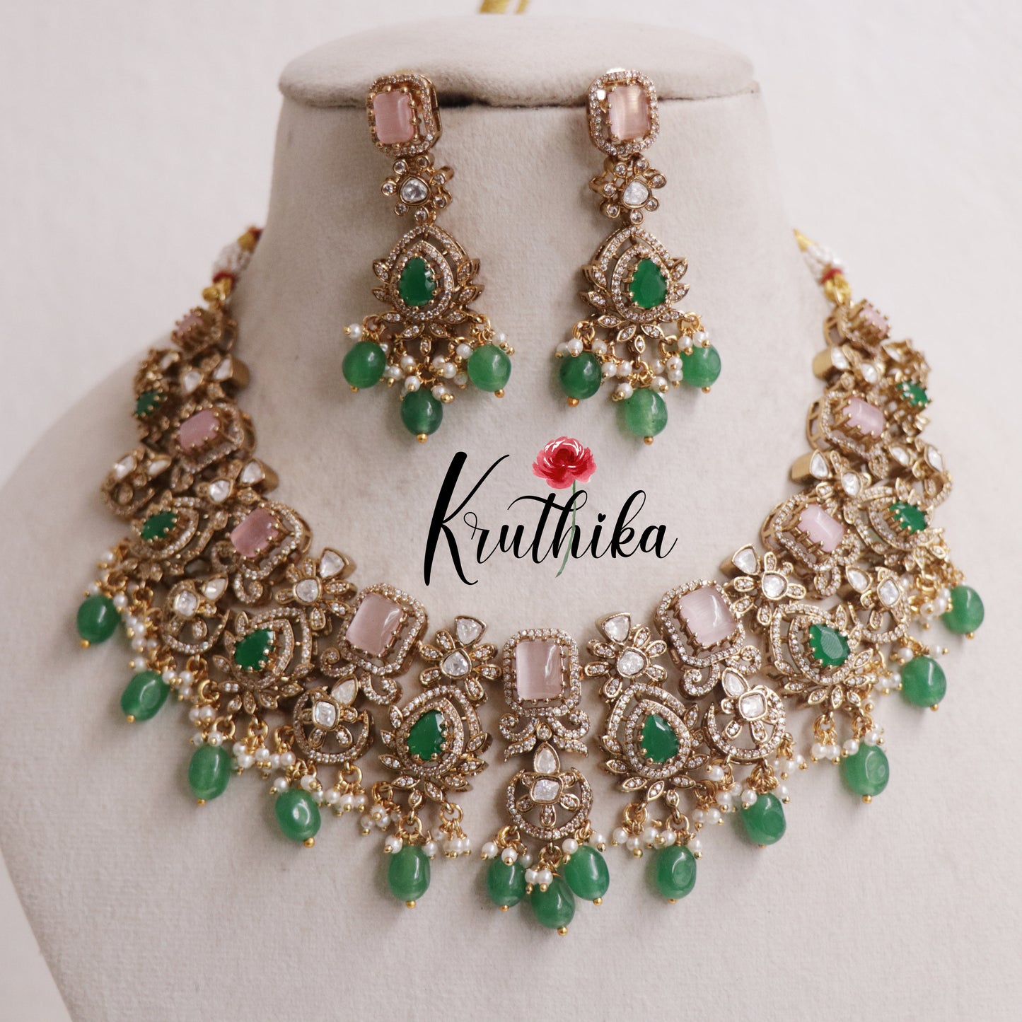 Classic Victorian Necklace with Moissanite Stones NC2501