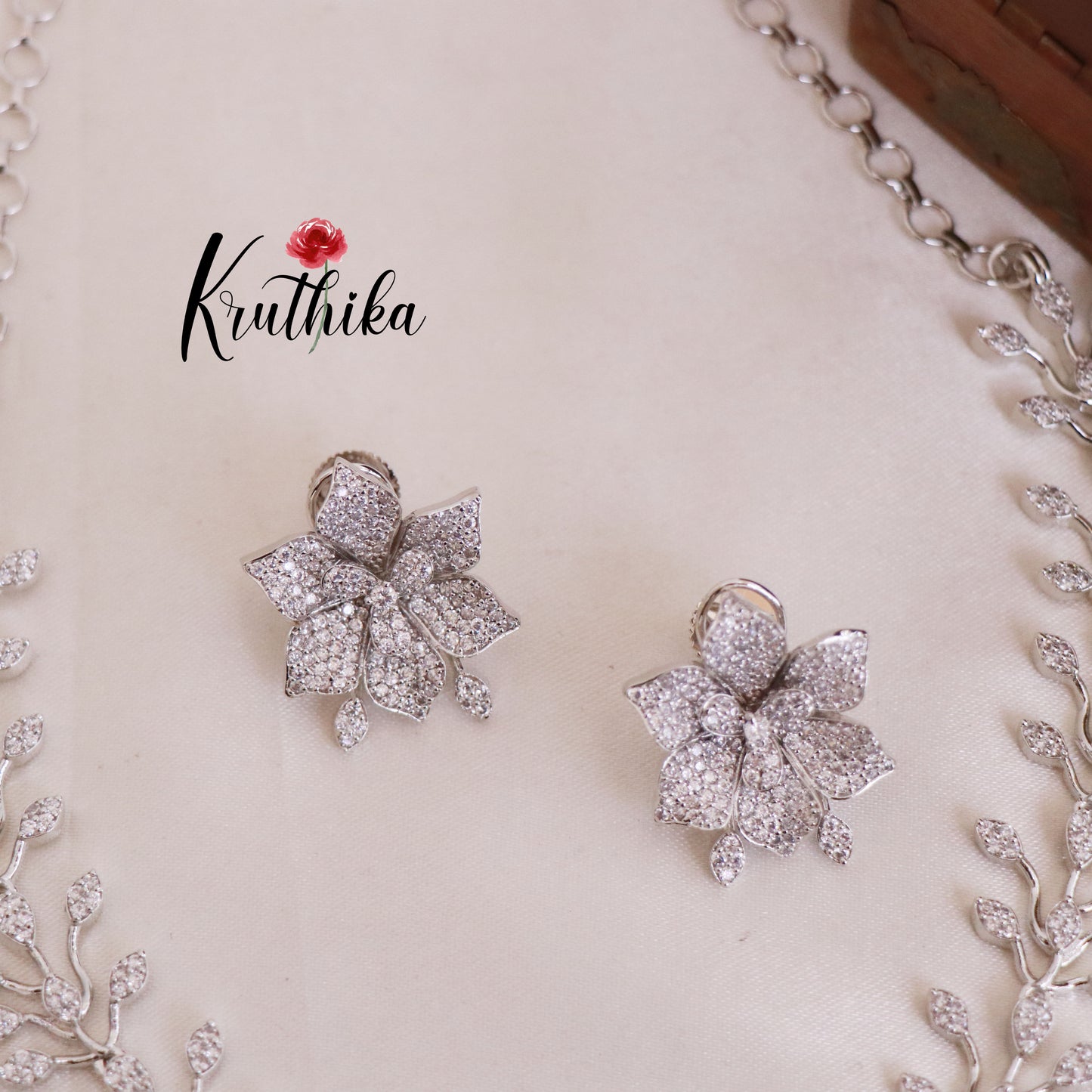 Trendy CZ/AD Flower Design Necklace NC1830 (Available in 4 colours)