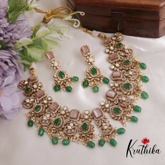 Classic Victorian Necklace with Moissanite Stones NC2501