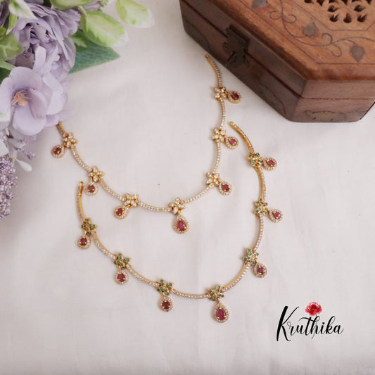 Simple AD Ruby Pendant Drops NC2219 (Available in 2 Colors)