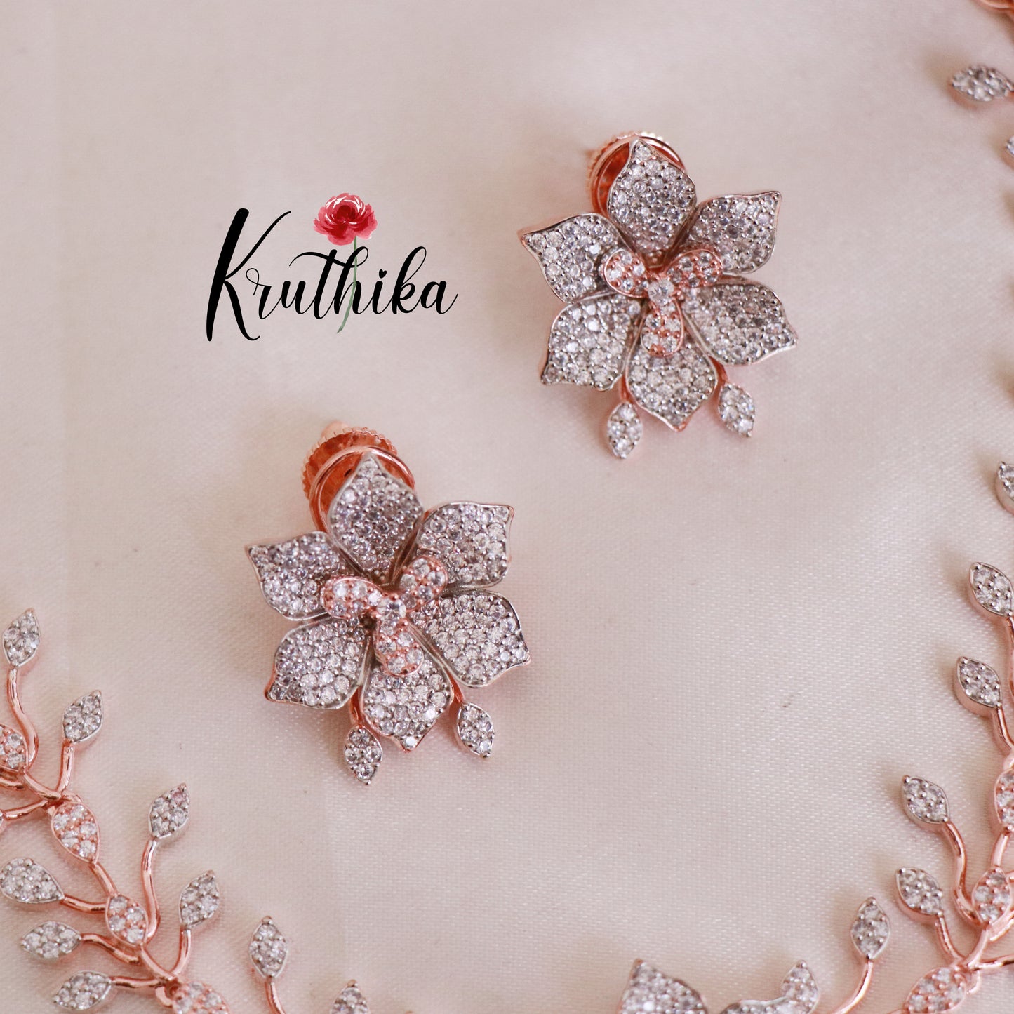 Trendy CZ/AD Flower Design Necklace NC1830 (Available in 4 colours)