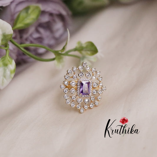 Simple CZ Sparkling Finger Ring R49 (Available in 3 Colours)