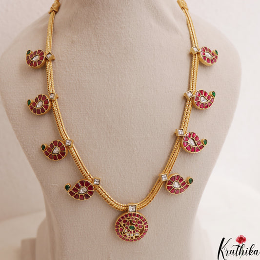 Trendy Floral Mango Motifs Jadau Necklace NC3011