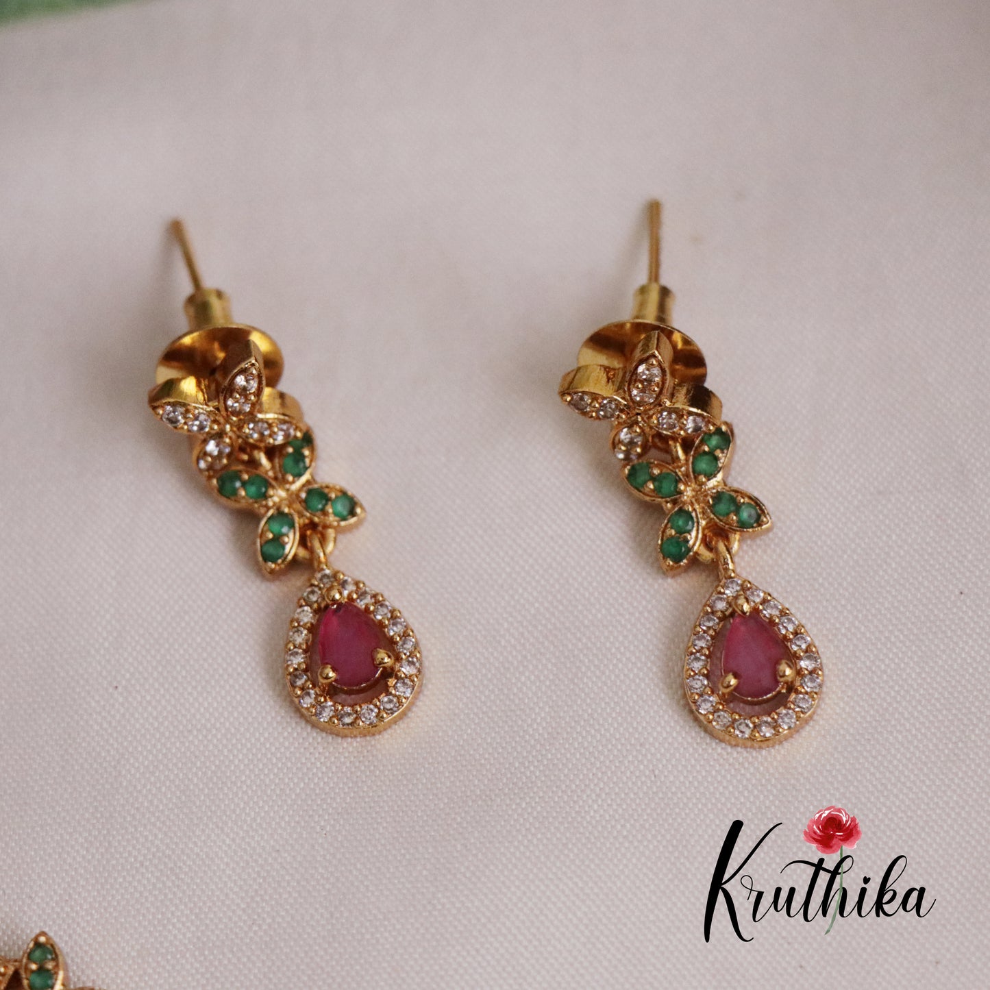 Simple AD Ruby Pendant Drops NC2219 (Available in 2 Colors)