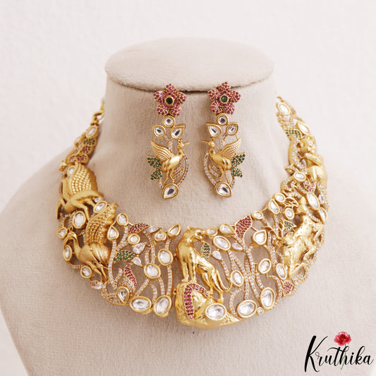 Royal Forest Safari Polki CZ Choker NC3160