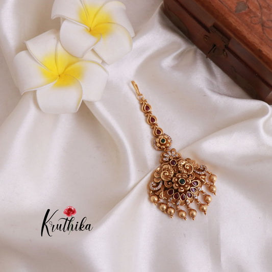 Beautiful Peacock Flower Maang Tika MT225