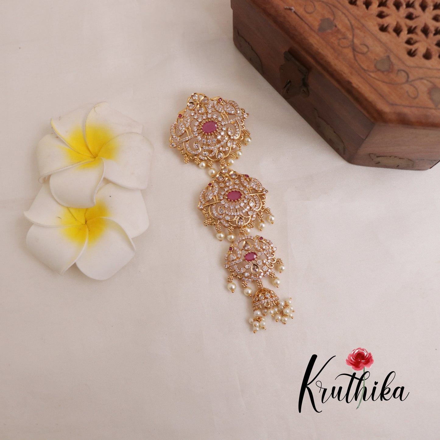 Beautiful Peacock Multi Stone Jada Billa J138