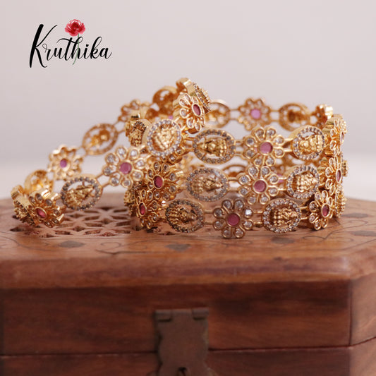 Beautiful Lakshmi Flower Bingels Set of 4 B175