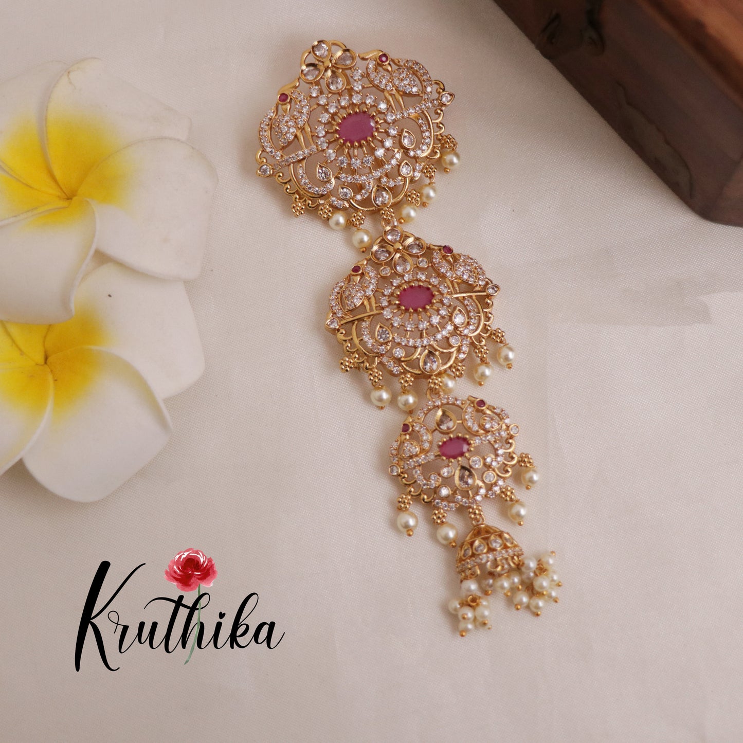 Beautiful Peacock Multi Stone Jada Billa J138