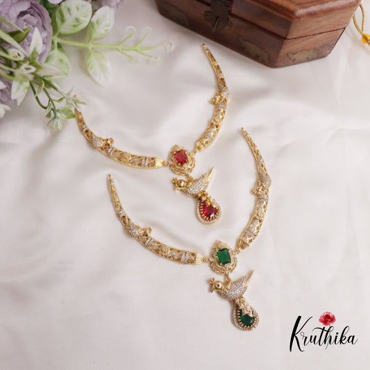 Beautiful CZ Peacock Pendant Hasli Necklace NC2276 (Available in 3 Colors)