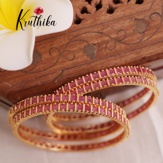 Trendy Gold FInish Bangles B176 ( Set of 4 Bangles)
