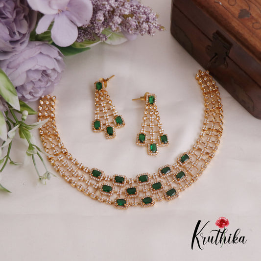 Trendy CZ Three Layer Choker NC2316 (Available in 6 Colours)