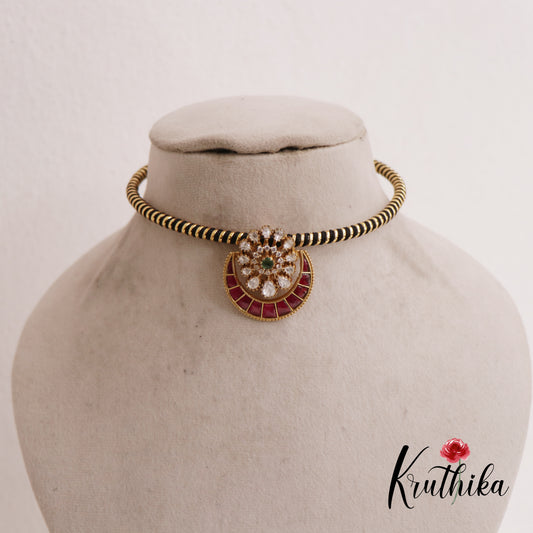 Elegant Jadau Necklace with detachable Floral pendant NC2558