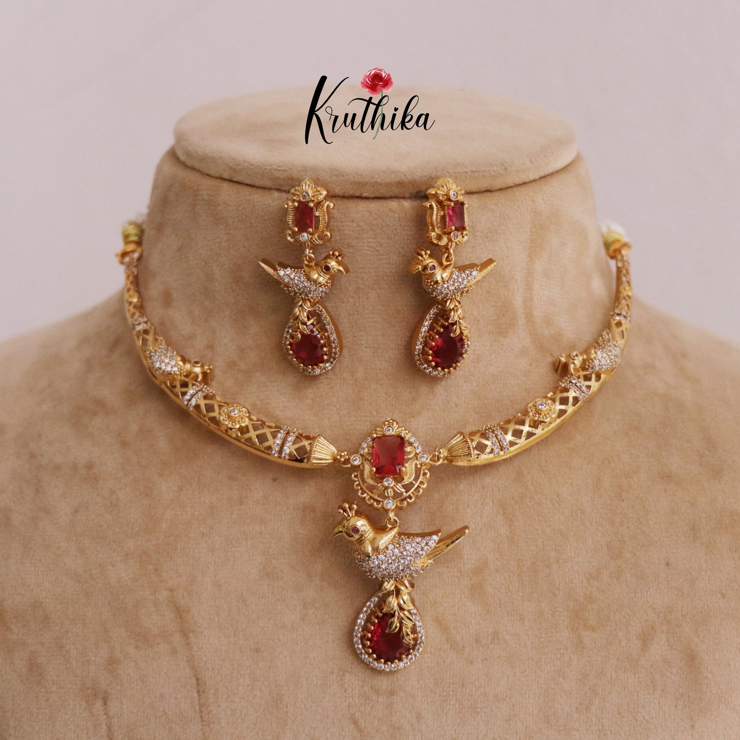 Beautiful CZ Peacock Pendant Hasli Necklace NC2276 (Available in 3 Colors)