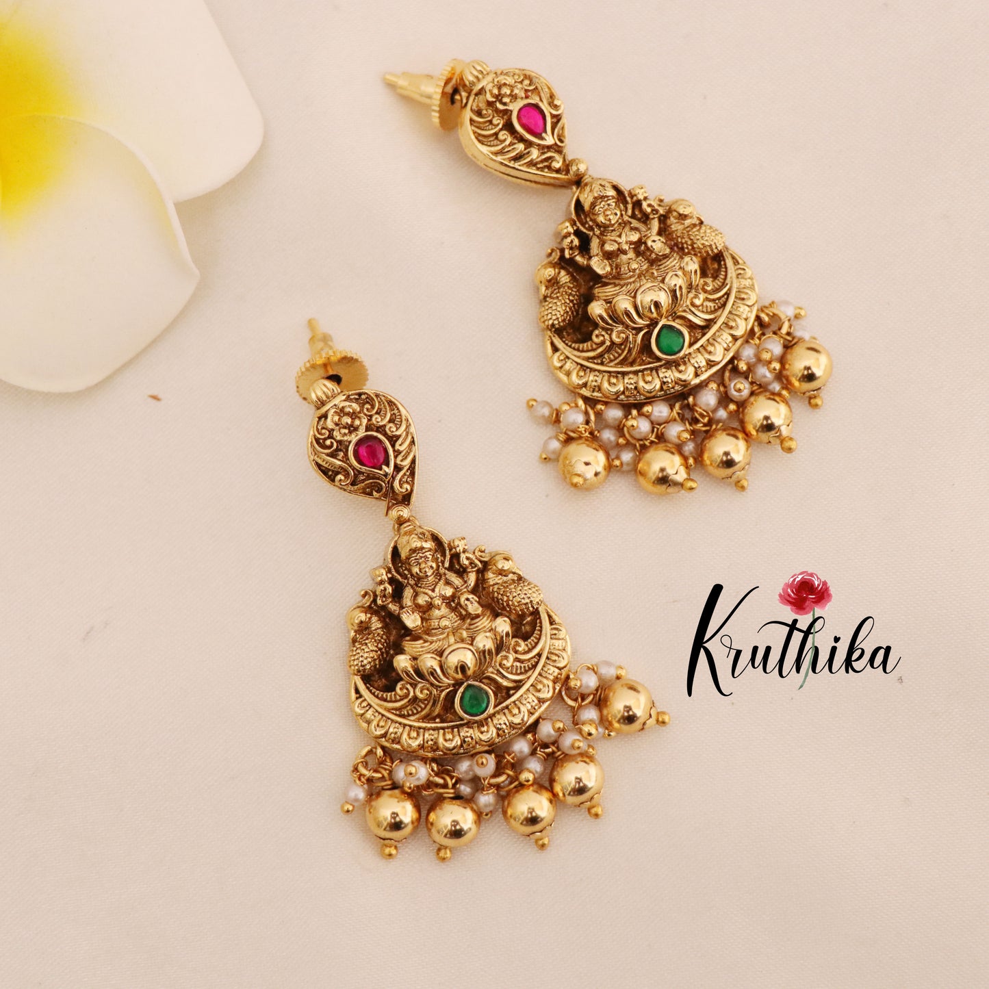 Premium Nagas Jadau Lakshmi necklace NC1786 (three color options)