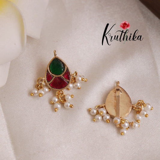 Elegant Floral Jadau Earcuffs | upper earrings | Bugadi Earrings E506