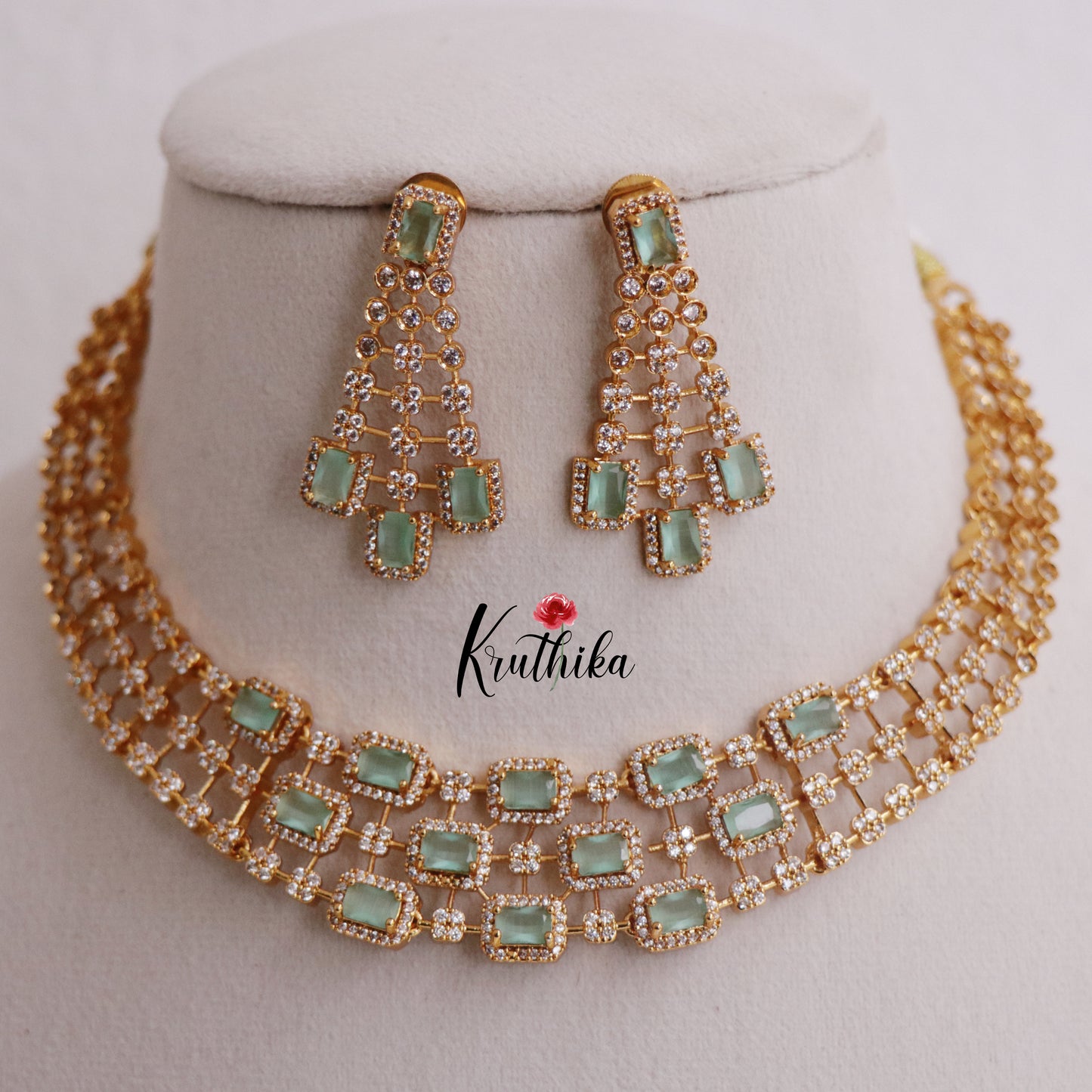 Trendy CZ Three Layer Choker NC2316 (Available in 6 Colours)