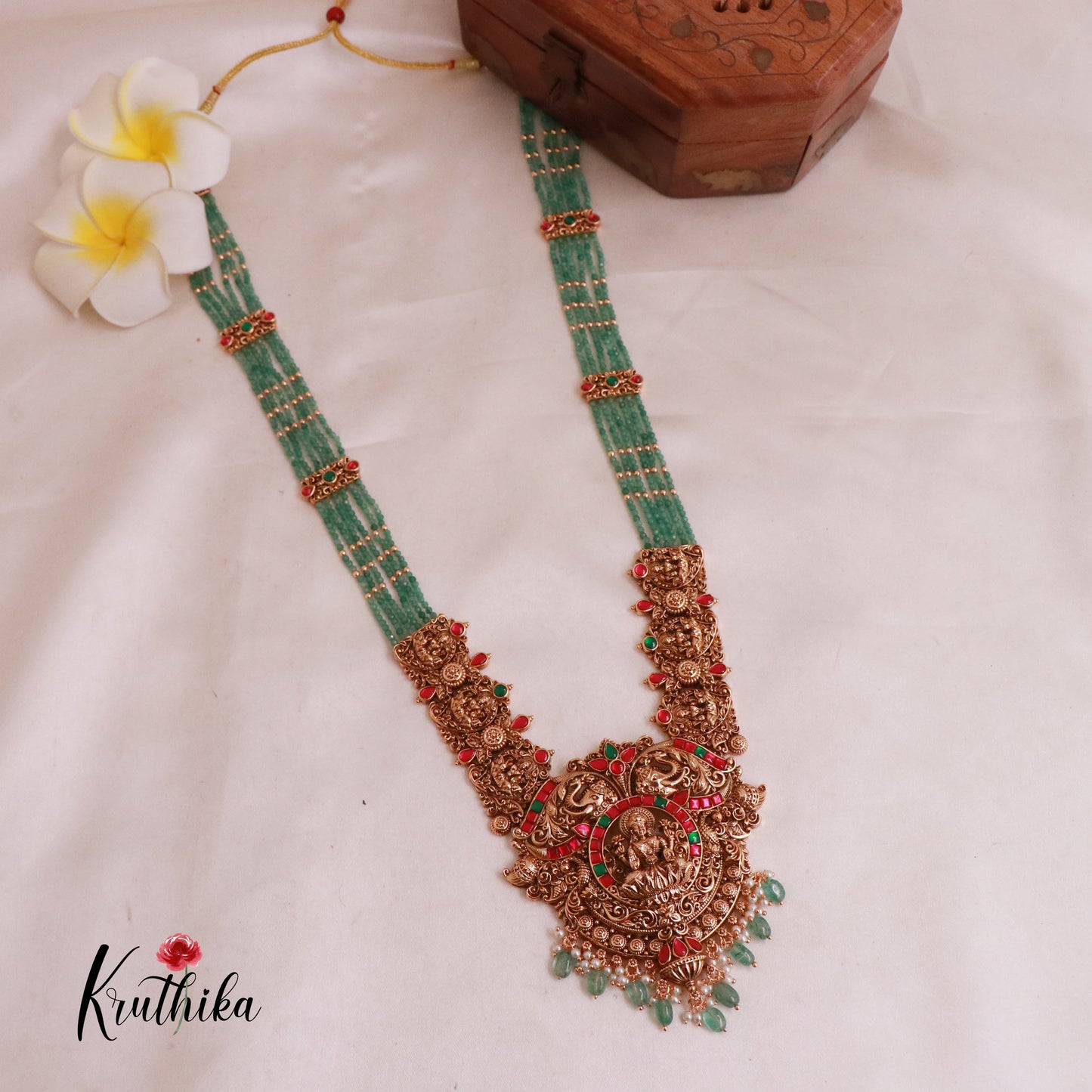 Grand Lakshmi Jadau Beads Haaram LH1832
