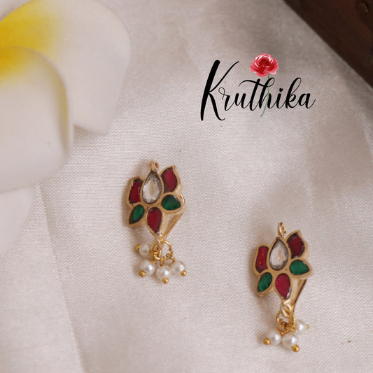 Beautiful Jadau Earcuffs | upper earrings | Bugadi Earrings E508