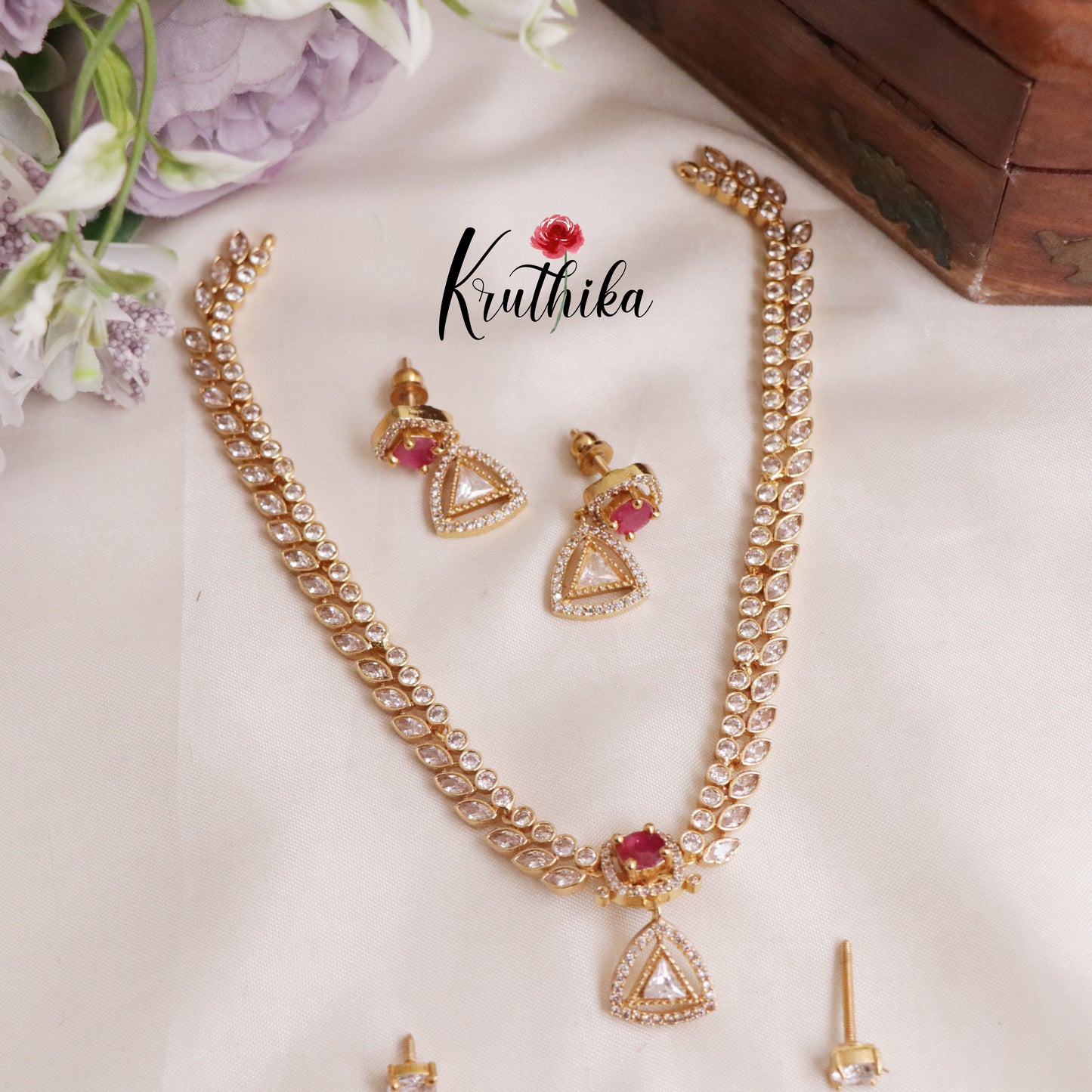 Trendy CZ Changeable Stones Necklace NC2055