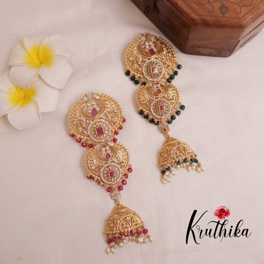 Grand AD Stone Jada Billa with Crystal Beads J157 (Available in 2 Colours)